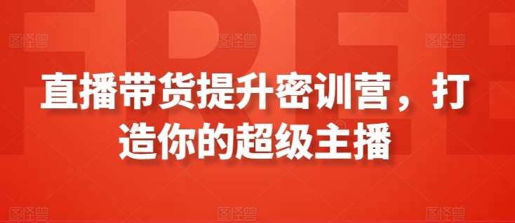 直播带货提升密训营，打造你的超级主播-千寻创业网