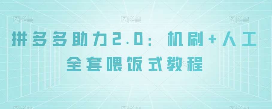 拼多多助力2.0：机刷+人工全套喂饭式教程【揭秘】-千寻创业网
