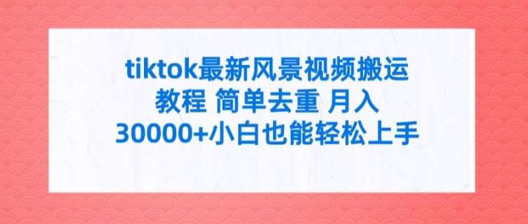 tiktok最新风景视频搬运教程 简单去重 月入3W+小白也能轻松上手【揭秘】-千寻创业网