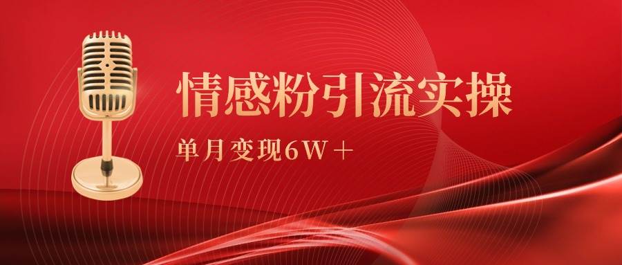 （9473期）单月变现6w+，情感粉引流变现实操课-千寻创业网