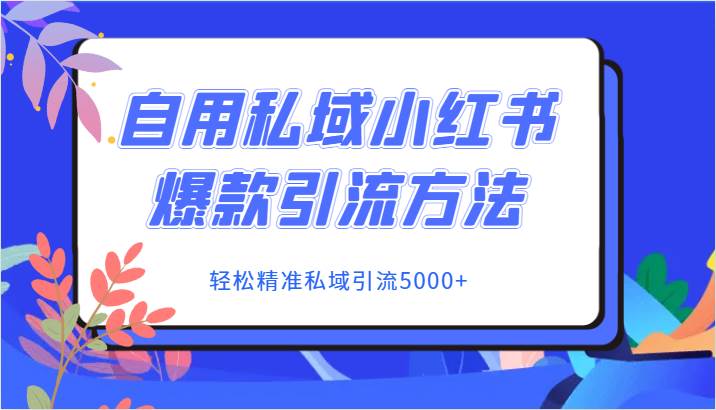 自用私域小红书爆款引流方法，轻松精准私域引流5000+-千寻创业网