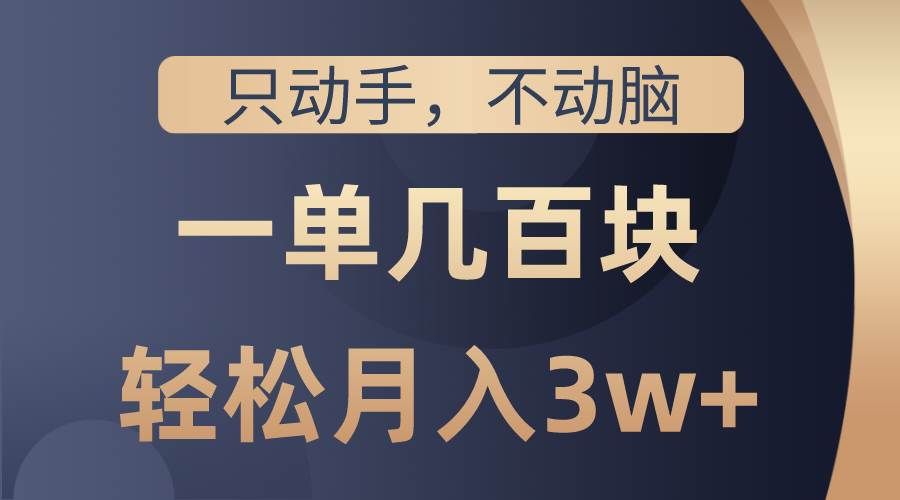 （10561期）只动手不动脑，一单几百块，轻松月入3w+，看完就能直接操作，详细教程-千寻创业网