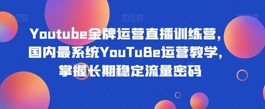 Youtube金牌运营直播训练营，国内最系统YouTuBe运营教学，掌握长期稳定流量密码-千寻创业网