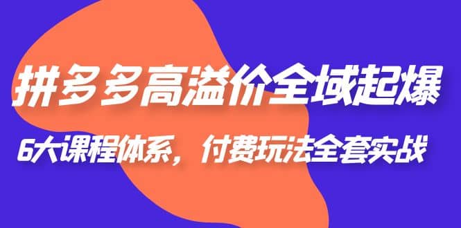 拼多多-高溢价 全域 起爆，6大课程体系，付费玩法全套实战-千寻创业网