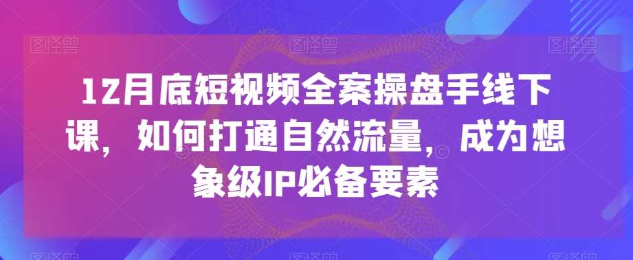 12月底短视频全案操盘手线下课，如何打通自然流量，成为想象级IP必备要素-千寻创业网