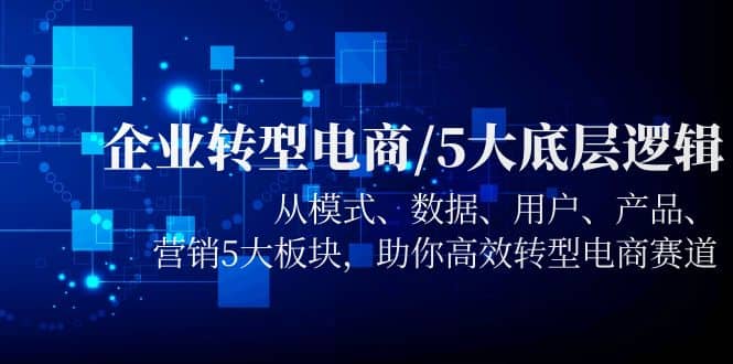 企业转型电商/5大底层逻辑，从模式 数据 用户 产品 营销5大板块，高效转型-千寻创业网