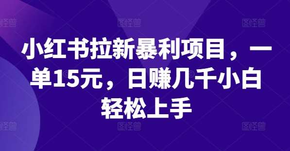 小红书拉新暴利项目，一单15元，日赚几千小白轻松上手【揭秘】-千寻创业网