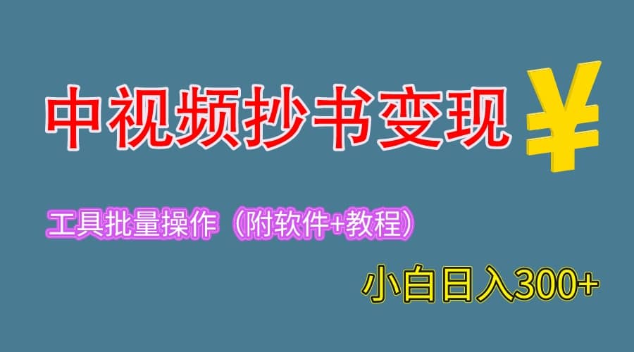 2023中视频抄书变现（附工具+教程），一天300+，特别适合新手操作的副业-千寻创业网