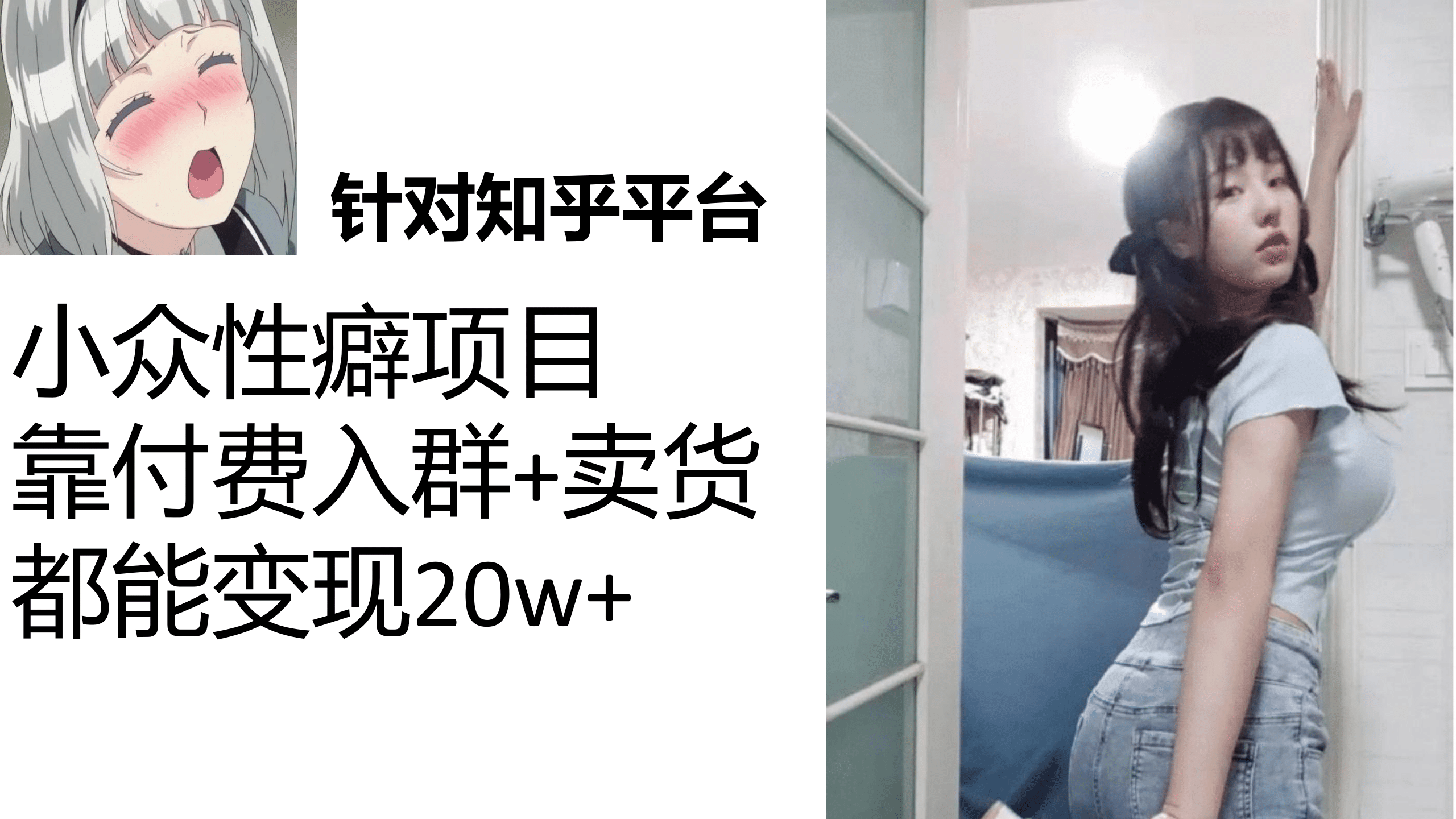 知乎小众性癖项目，Lsp的钱才是最好赚的，付费建群+卖货变现20w-千寻创业网