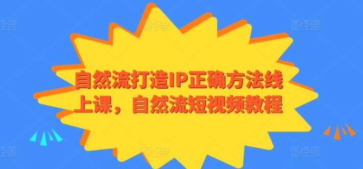 自然流打造IP正确方法线上课，自然流短视频教程-千寻创业网