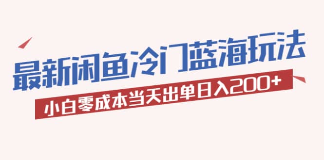 2023最新闲鱼冷门蓝海玩法，小白零成本当天出单日入200+-千寻创业网
