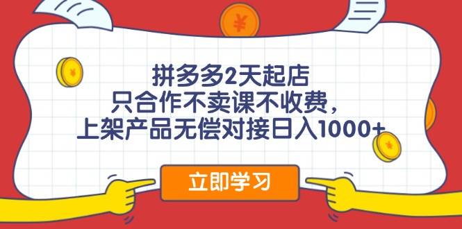 （12356期）拼多多0成本开店，只合作不卖课不收费，0成本尝试，日赚千元+-千寻创业网