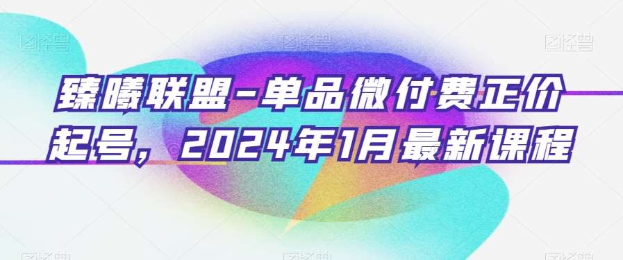 臻曦联盟-单品微付费正价起号，2024年1月最新课程-千寻创业网