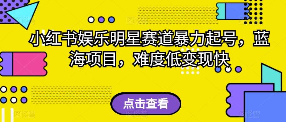 小红书娱乐明星赛道暴力起号，蓝海项目，难度低变现快【揭秘】-千寻创业网