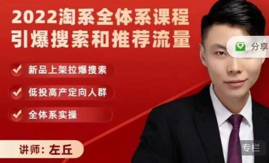 2022淘系全体系课程引爆搜索和推荐流量，新品上架拉爆搜索-千寻创业网