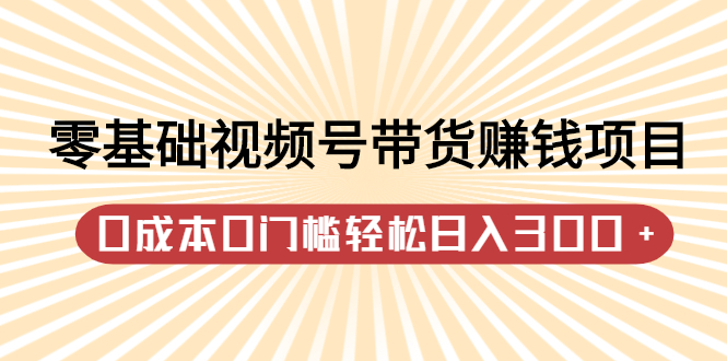 零基础视频号带货赚钱项目，0成本0门槛轻松日入300+【视频教程】-千寻创业网