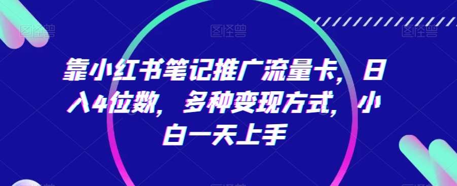 靠小红书笔记推广流量卡，日入4位数，多种变现方式，小白一天上手-千寻创业网
