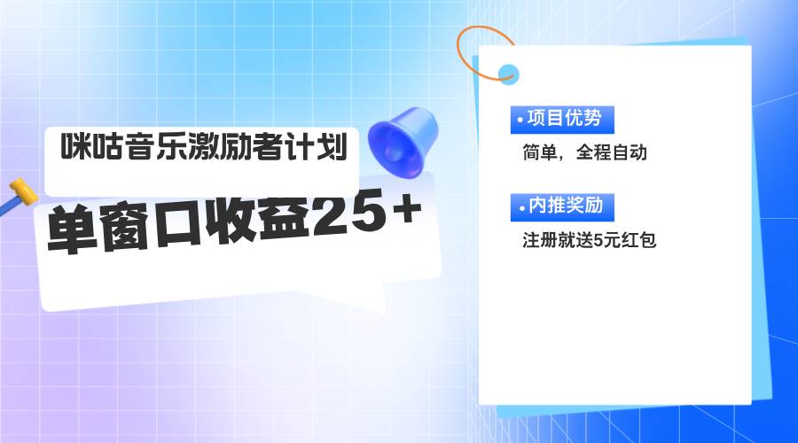 （11942期）咪咕激励者计划，单窗口收益20~25，可矩阵操作-千寻创业网
