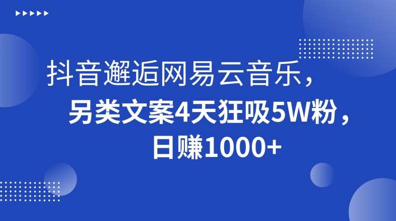 抖音邂逅网易云音乐，另类文案4天狂吸5W粉，日赚1000+【揭秘】-千寻创业网