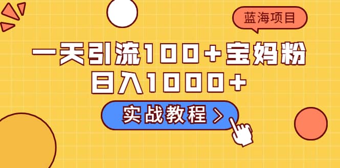 一天引流100+宝妈粉，日入1000+的蓝海项目（实战教程）-千寻创业网