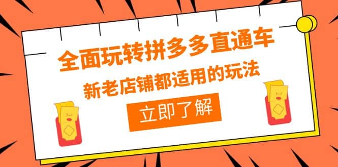 全面玩转拼多多直通车，新老店铺都适用的玩法（12节精华课）-千寻创业网