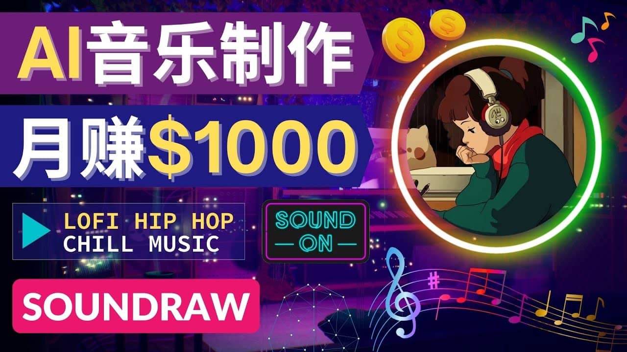 无需任何音乐基础： 使用AI软件制作Lofi Hip Hop Chill Music 月赚1000美元-千寻创业网