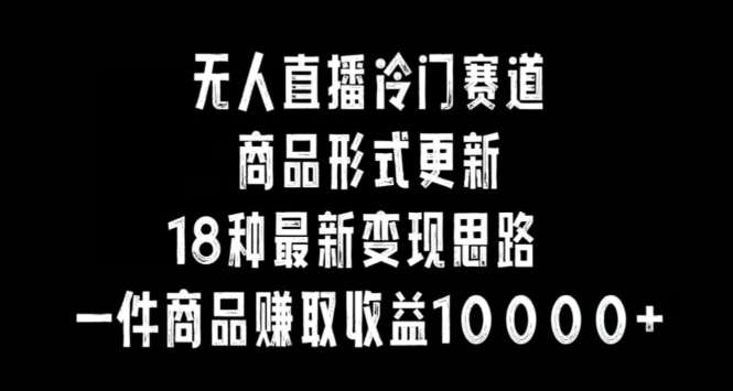 无人直播冷门赛道，商品形式更新，18种变现思路，一件商品赚取收益10000+【揭秘】-千寻创业网