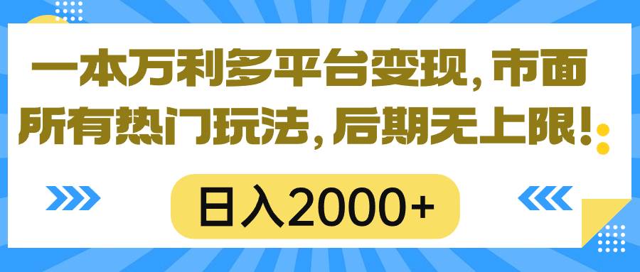 （10311期）一本万利多平台变现，市面所有热门玩法，日入2000+，后期无上限！-千寻创业网