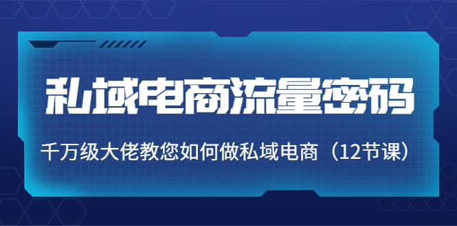 私域电商流量密码：千万级大佬教您如何做私域电商（12节课）-千寻创业网
