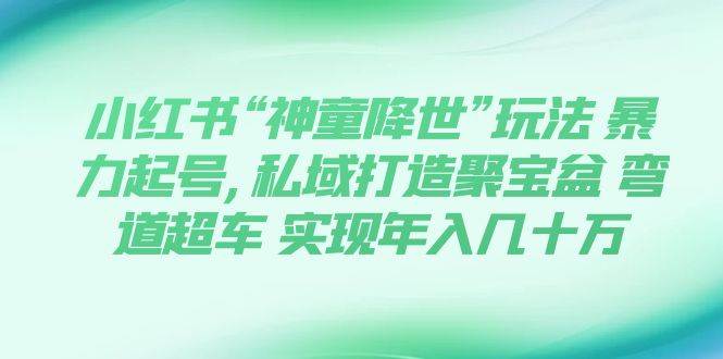 （7673期）小红书“神童降世”玩法 暴力起号,私域打造聚宝盆 弯道超车 实现年入几十万-千寻创业网
