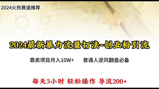 （10151期）2024年最新暴力流量打法，每日导入300+，靠卖项目月入10W+-千寻创业网