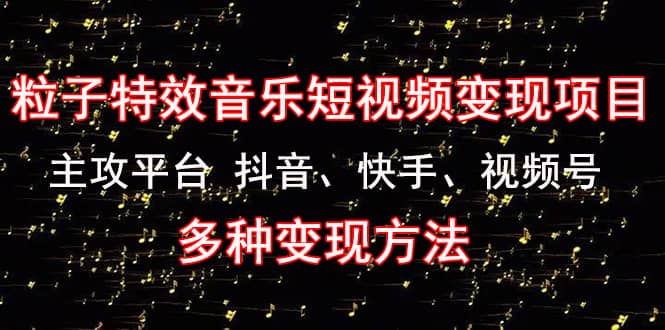 《粒子特效音乐短视频变现项目》主攻平台 抖音、快手、视频号 多种变现方法-千寻创业网