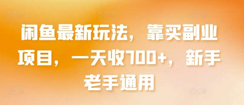 闲鱼最新玩法，靠买副业项目，一天收700+，新手老手通用【揭秘】-千寻创业网