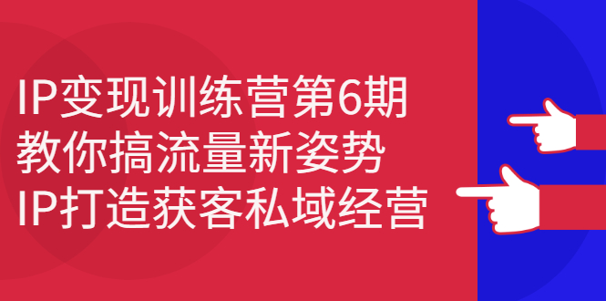 IP变现训练营第6期：教你搞流量新姿势，IP打造获客私域经营-千寻创业网