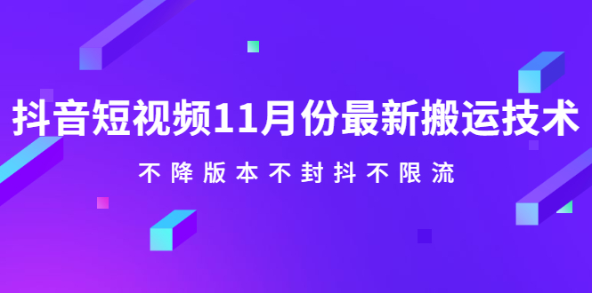 抖音短视频11月份最新搬运技术，不降版本不封抖不限流！【视频课程】-千寻创业网