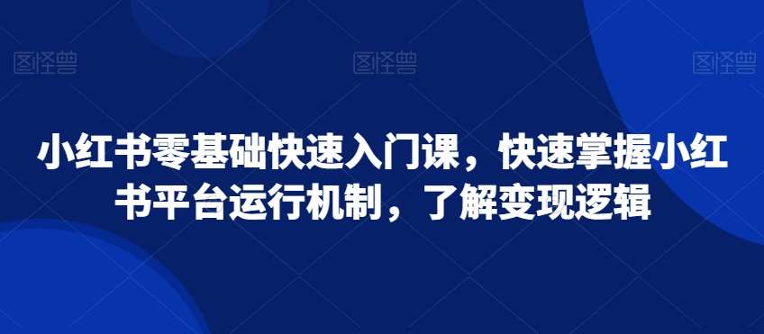 小红书零基础快速入门课，快速掌握小红书平台运行机制，了解变现逻辑-千寻创业网