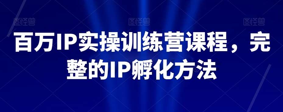 百万IP实操训练营课程，完整的IP孵化方法-千寻创业网