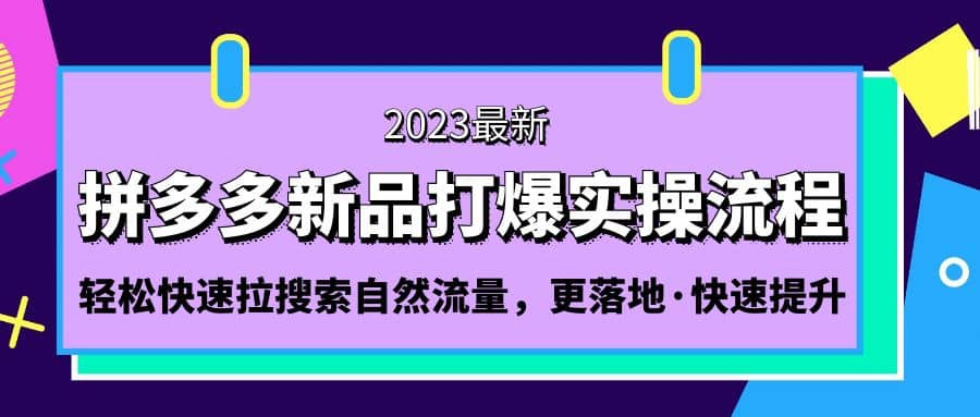 拼多多-新品打爆实操流程：轻松快速拉搜索自然流量，更落地·快速提升-千寻创业网