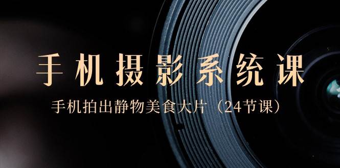 0基础手机摄影系统课，手机拍出静物美食大片（24节课）-千寻创业网