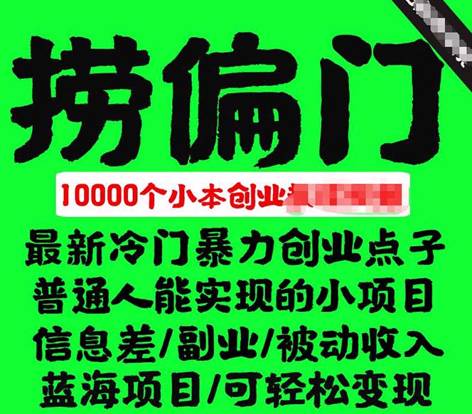 千款捞偏门小本创业小项目，总有一款适合你【无水印】-千寻创业网