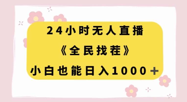 24小时无人直播，全民找茬，小白也能日入1000+【揭秘】-千寻创业网