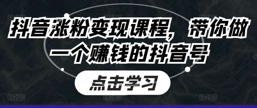 抖音涨粉变现课程，带你做一个赚钱的抖音号-千寻创业网