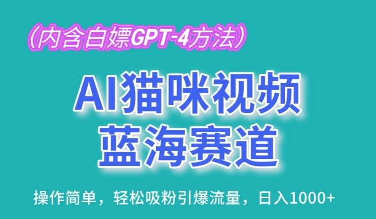 AI猫咪视频蓝海赛道，操作简单，轻松吸粉引爆流量，日入1K【揭秘】-千寻创业网