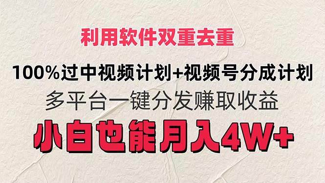 （11862期）利用软件双重去重，100%过中视频+视频号分成计划小白也可以月入4W+-千寻创业网