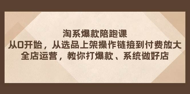 （7725期）淘系爆款陪跑课 从选品上架操作链接到付费放大 全店运营 打爆款 系统做好店-千寻创业网