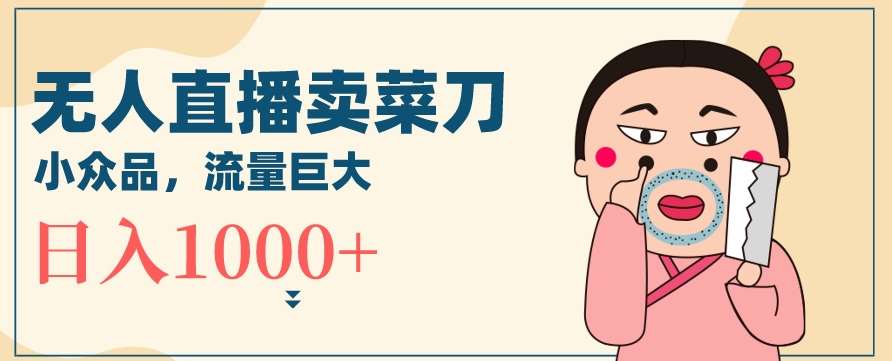 无人冷门品直播新玩法，通过卖菜刀日入1000+【揭秘】-千寻创业网