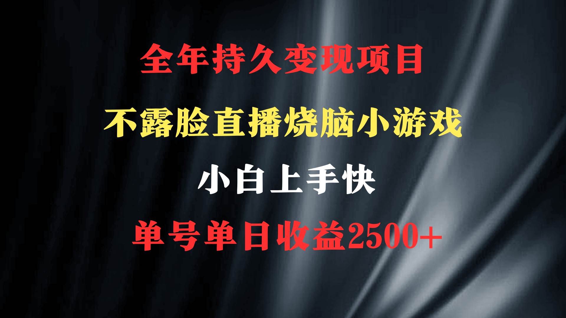 （9168期）2024年 最优项目，烧脑小游戏不露脸直播  小白上手快 无门槛 一天收益2500+-千寻创业网