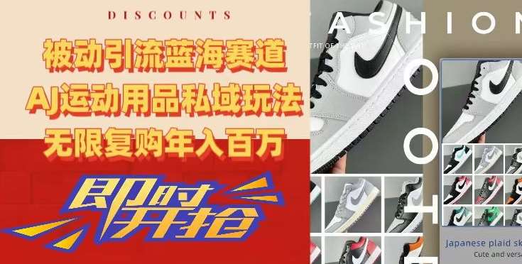 被动引流蓝海赛道，AJ运动用品私域玩法，无限复购年入百万【揭秘】-千寻创业网