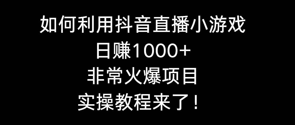 （8870期）如何利用抖音直播小游戏日赚1000+，非常火爆项目，实操教程来了！-千寻创业网