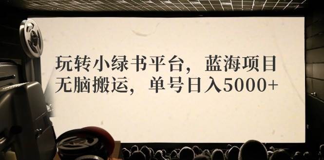 （12366期）玩转小绿书平台，蓝海项目，无脑搬运，单号日入5000+-千寻创业网